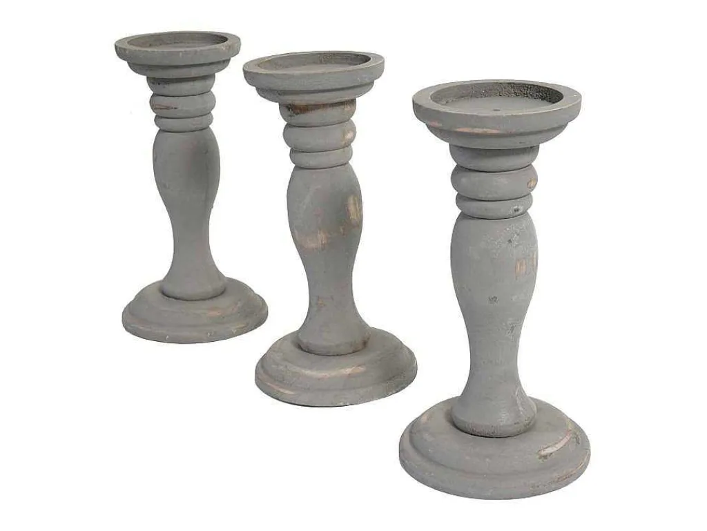 Kandelaar H361 (Set Van 3), Grijs-Vente-unique Discount