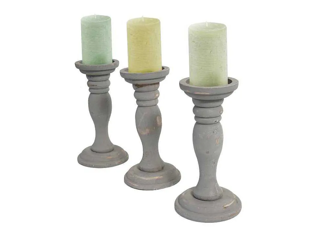 Kandelaar H361 (Set Van 3), Grijs-Vente-unique Discount