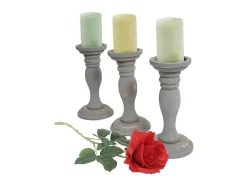Kandelaar H361 (Set Van 3), Grijs-Vente-unique Discount