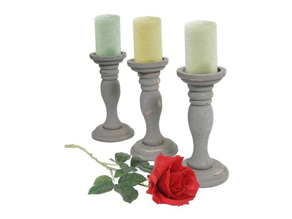 Kandelaar H361 (Set Van 3), Grijs-Vente-unique Discount