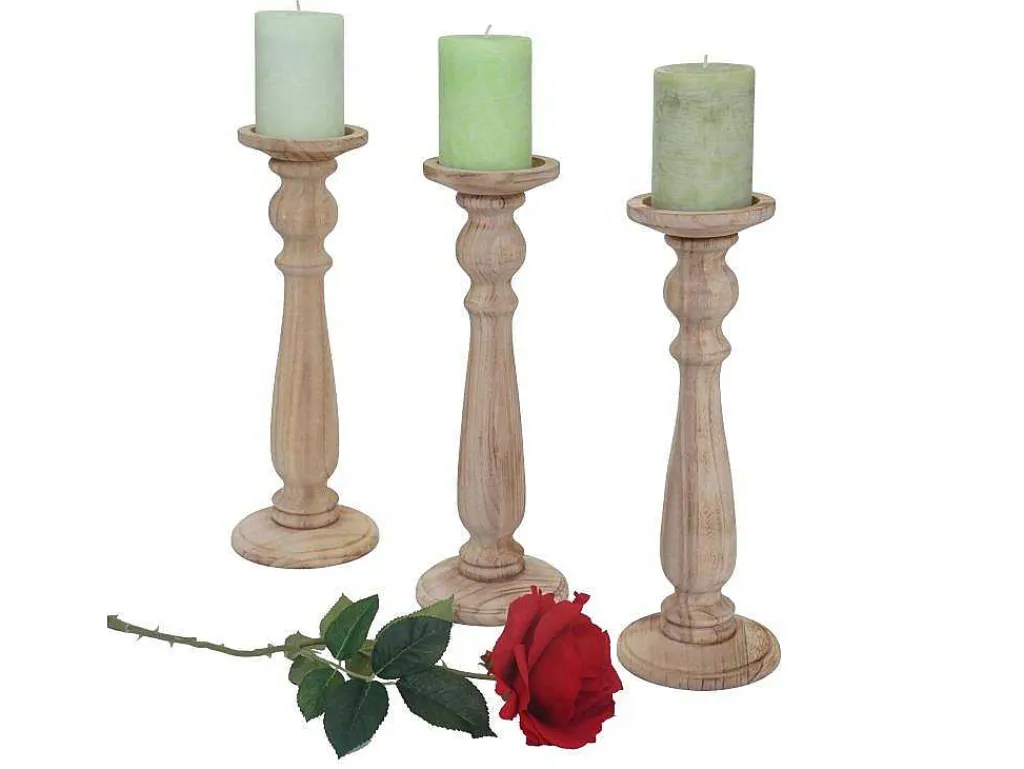 Kandelaar H360 (Set Van 3), Naturel Bruin-Vente-unique Discount