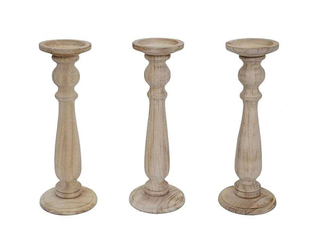 Kandelaar H360 (Set Van 3), Naturel Bruin-Vente-unique Discount