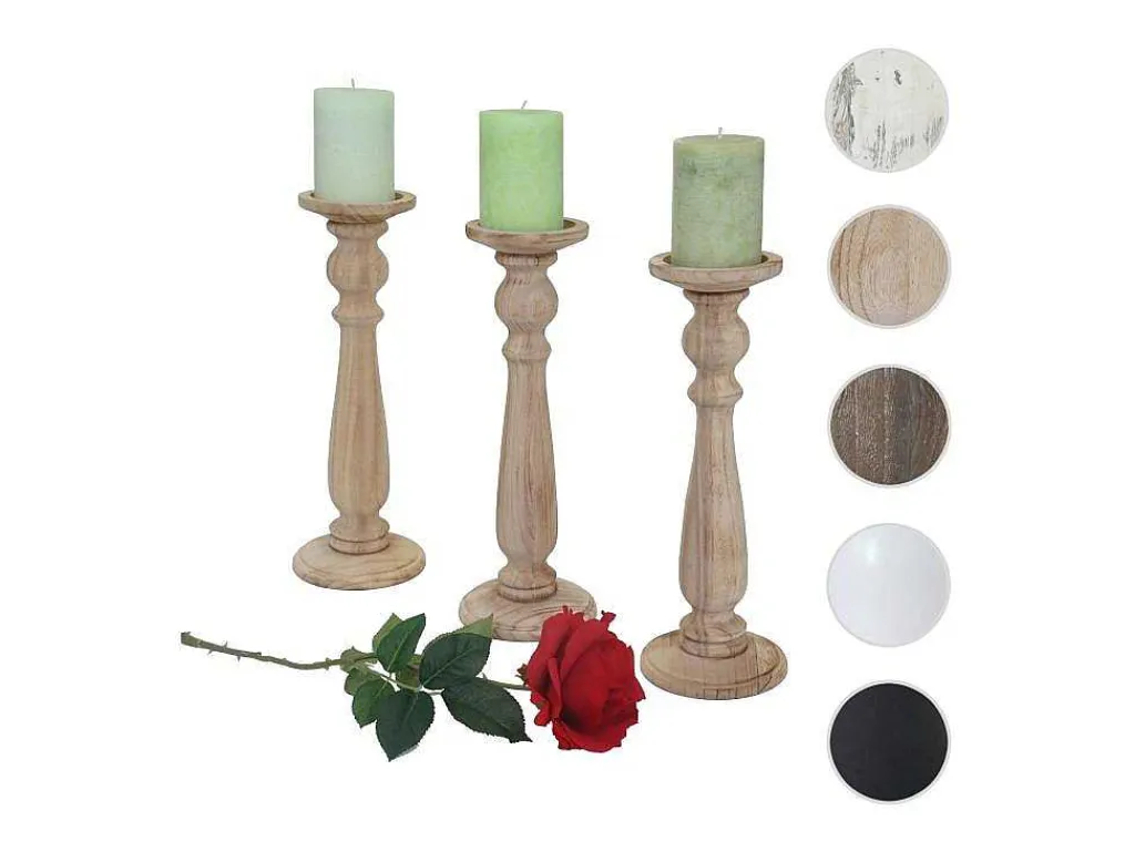 Kandelaar H360 (Set Van 3), Naturel Bruin-Vente-unique Discount