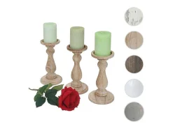 Kandelaar H361 (Set Van 3), Naturel Bruin-Vente-unique Online