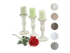 Kandelaar H361 (Set Van 3), Wit-Vente-unique Outlet
