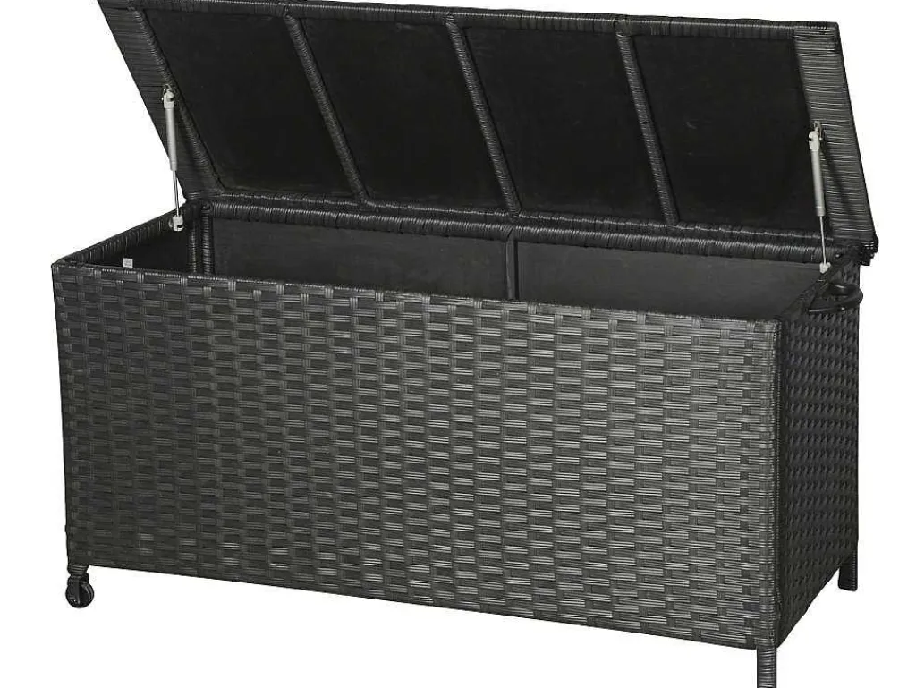 Kaplo Tuintoebehoor Kussen Opbergbox Met Wielen Zwart.-Vente-unique Hot