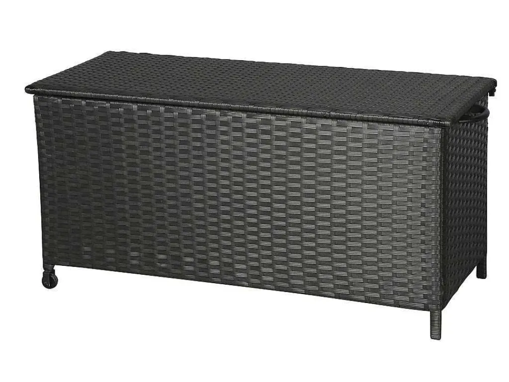 Kaplo Tuintoebehoor Kussen Opbergbox Met Wielen Zwart.-Vente-unique Hot
