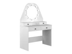 Kaptafel Gabriela - Spiegel Met Ledverlichting En Opbergruimtes - Wit-Vente-unique Hot