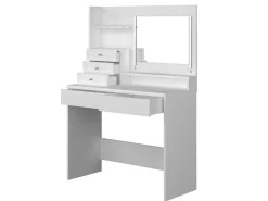 Kaptafel Giuliana - Spiegel + Ledverlichting En Opbergruimte - Wit-Vente-unique Best
