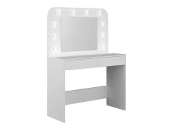 Kaptafel Jospehine - Led-Spiegel En Opbergruimte - Wit-Vente-unique Clearance