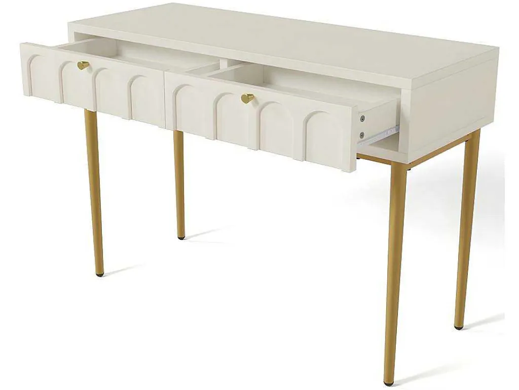 Kaptafel Met 2 Laden - In Spaanplaat - Wit-ModernLuxe Hot