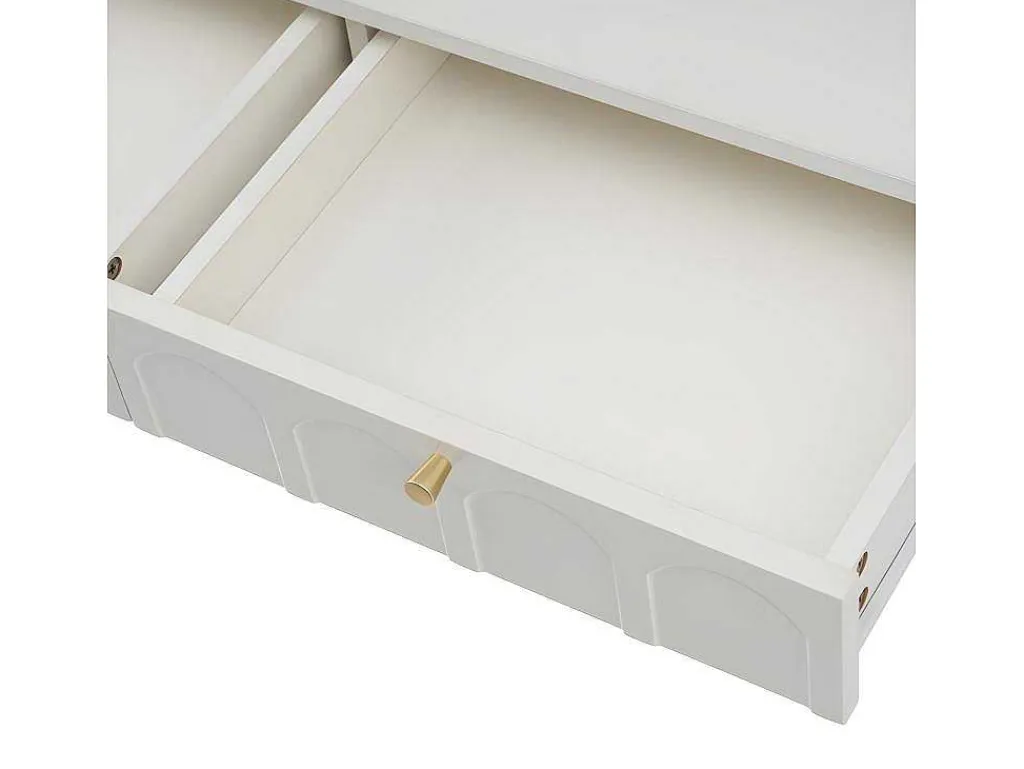 Kaptafel Met 2 Laden - In Spaanplaat - Wit-ModernLuxe Hot