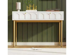 Kaptafel Met 2 Laden - In Spaanplaat - Wit-ModernLuxe Hot