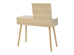 Kaptafel Met Opbergspiegel, 3 Laden, Meerdere Opbergvakken, Grote Opbergcapaciteit - Naturel (Kruk Niet Inbegrepen)-ModernLuxe Online