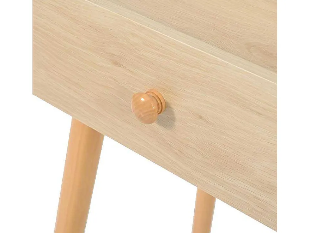 Kaptafel Met Opbergspiegel, 3 Laden, Meerdere Opbergvakken, Grote Opbergcapaciteit - Naturel (Kruk Niet Inbegrepen)-ModernLuxe Online