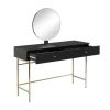 Kaptafel Met Spiegel En 2 Lades - Mdf En Staal - Zwart En Goud - Milavia Van-PASCAL MORABITO Hot