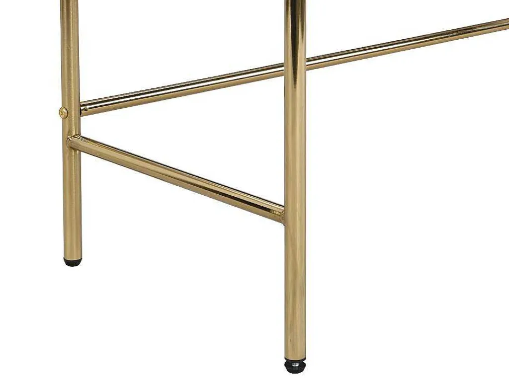 Kaptafel Met Spiegel En 2 Lades - Mdf En Staal - Zwart En Goud - Milavia Van-PASCAL MORABITO Hot