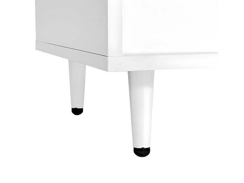 Kaptafel Met Spiegel En Led-Verlichting - 2 Lades En Een Uitneembare Kast - Wit (Kruk Niet Inbegrepen)-ModernLuxe
