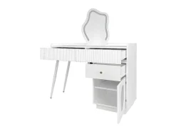 Kaptafel Met Spiegel En Led-Verlichting - 2 Lades En Een Uitneembare Kast - Wit (Kruk Niet Inbegrepen)-ModernLuxe Hot