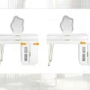 Kaptafel Met Spiegel En Led-Verlichting - 2 Lades En Een Uitneembare Kast - Wit (Kruk Niet Inbegrepen)-ModernLuxe Hot