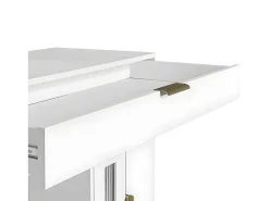 Kaptafel Met Spiegel En Led-Verlichting - 2 Lades En Een Uitneembare Kast - Wit (Kruk Niet Inbegrepen)-ModernLuxe Hot