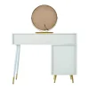 Kaptafel Met Spiegel En Led-Verlichting - 2 Lades En Een Uitneembare Kast - Wit (Kruk Niet Inbegrepen)-ModernLuxe Clearance