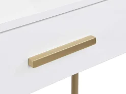 Kaptafel Met Spiegel En Lade - Mdf En Metaal - Wit Gelakt En Goudkleurig - Vonali Van-PASCAL MORABITO