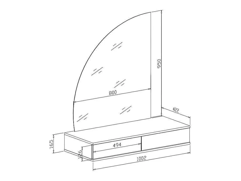 Kaptafel Met Spiegel En Ledverlichting - 2 Lades - Glanzend Wit - Jineza-Vente-unique Outlet