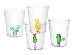 Karaf + Set Van 4 Glazen Met Cactus - Puntia-OZAIA Online