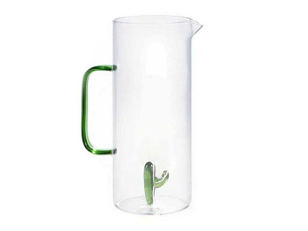 Karaf + Set Van 4 Glazen Met Cactus - Puntia-OZAIA Online