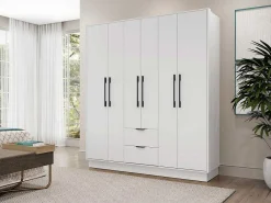 Kast Met 6 Deuren En 2 Lades - L162 Cm - Wit - Feova-Vente-unique