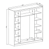 Kast Met 2 Schuifdeuren - Met Spiegel - L200 Cm - Wit - Ochira-Vente-unique Clearance