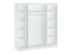 Kast Met 2 Schuifdeuren - Met Spiegel - L200 Cm - Wit - Ochira-Vente-unique Clearance