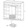 Kast Met 3 Schuifdeuren - Met Spiegel - L. 250 Cm - Kleur: Wit - Autlan-Vente-unique Outlet