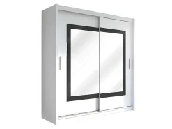 Kast Met 3 Schuifdeuren - Met Spiegel - L. 250 Cm - Kleur: Wit - Autlan-Vente-unique Outlet