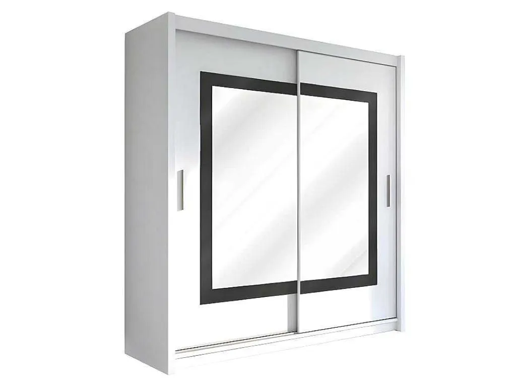 Kast Met 3 Schuifdeuren - Met Spiegel - L. 250 Cm - Kleur: Wit - Autlan-Vente-unique Outlet