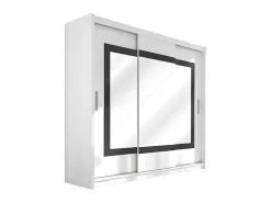 Kast Met 3 Schuifdeuren - Met Spiegel - L. 250 Cm - Kleur: Wit - Autlan-Vente-unique Outlet