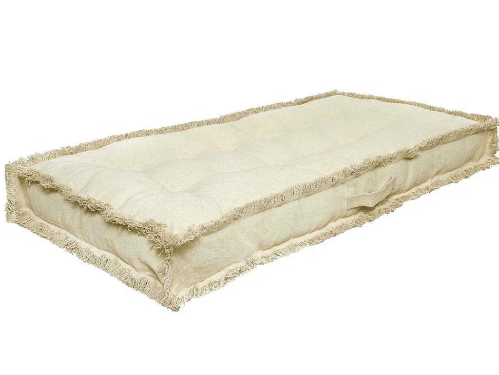 Katoenen Paletkussen Met Franjes - L. 120 X B. 60 Cm - Beige - Honduras-OZAIA Hot