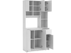 Keukenbuffet Met 6 Deuren, 1 Lade En 5 Nissen - Wit - Nizali-Vente-unique Hot