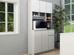 Keukenbuffet Met 6 Deuren, 1 Lade En 5 Nissen - Wit - Nizali-Vente-unique Hot