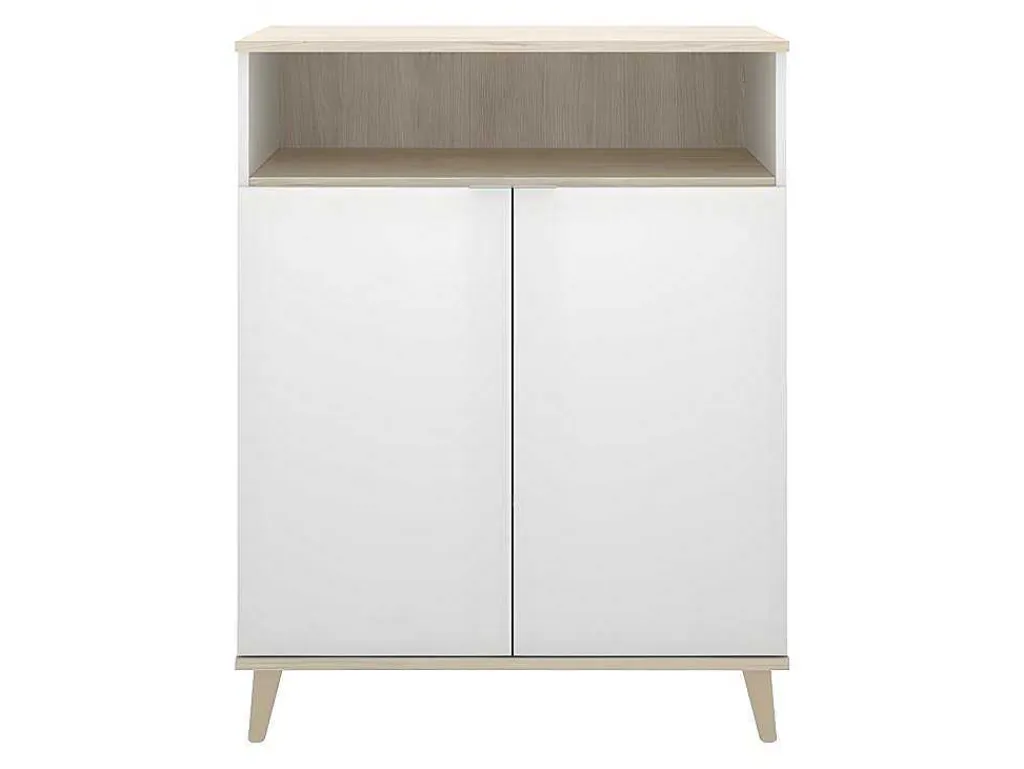 Keukenbuffet Wajdi - 2 Deuren En 1 Nis - Wit En Eiken-Vente-unique