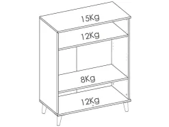 Keukenbuffet Wajdi - 2 Deuren En 1 Nis - Wit En Eiken-Vente-unique