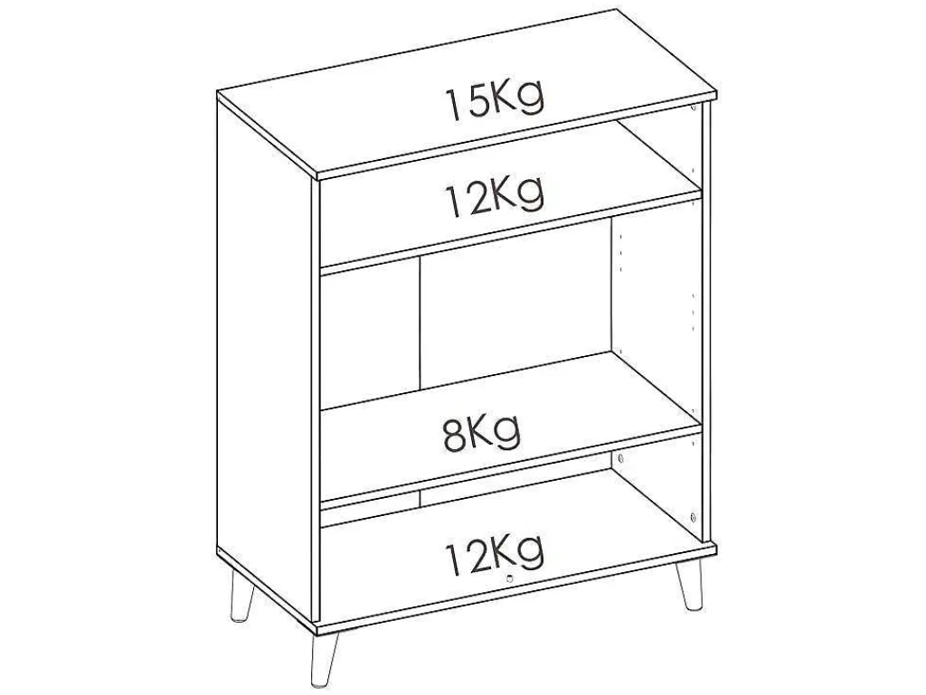 Keukenbuffet Wajdi - 2 Deuren En 1 Nis - Wit En Eiken-Vente-unique