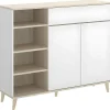 Keukenbuffet Wajdi - 2 Deuren, 1 Lade En 4 Nissen - Wit En Eiken-Vente-unique Outlet