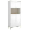 Keukenbuffet Wajdi - 4 Deuren En 1 Nis - Wit En Eiken-Vente-unique Outlet