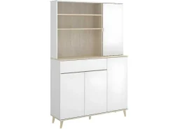 Keukenbuffet Wajdi - 4 Deuren, 1 Lade En 3 Nissen - Wit En Eiken-Vente-unique Hot