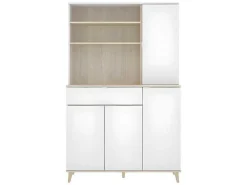 Keukenbuffet Wajdi - 4 Deuren, 1 Lade En 3 Nissen - Wit En Eiken-Vente-unique Hot
