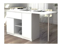 Keukeneiland Met 2 Deuren, 1 Lade En 2 Nissen - Wit - Tunori-Vente-unique Clearance