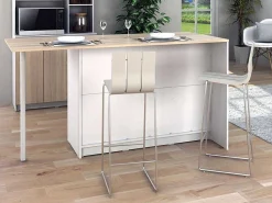 Keukeneiland Met 2 Deuren, 1 Lade En 2 Nissen - Wit - Tunori-Vente-unique Clearance