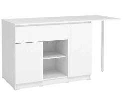 Keukeneiland Met 2 Deuren, 1 Lade En 2 Nissen - Wit - Tunori-Vente-unique Clearance